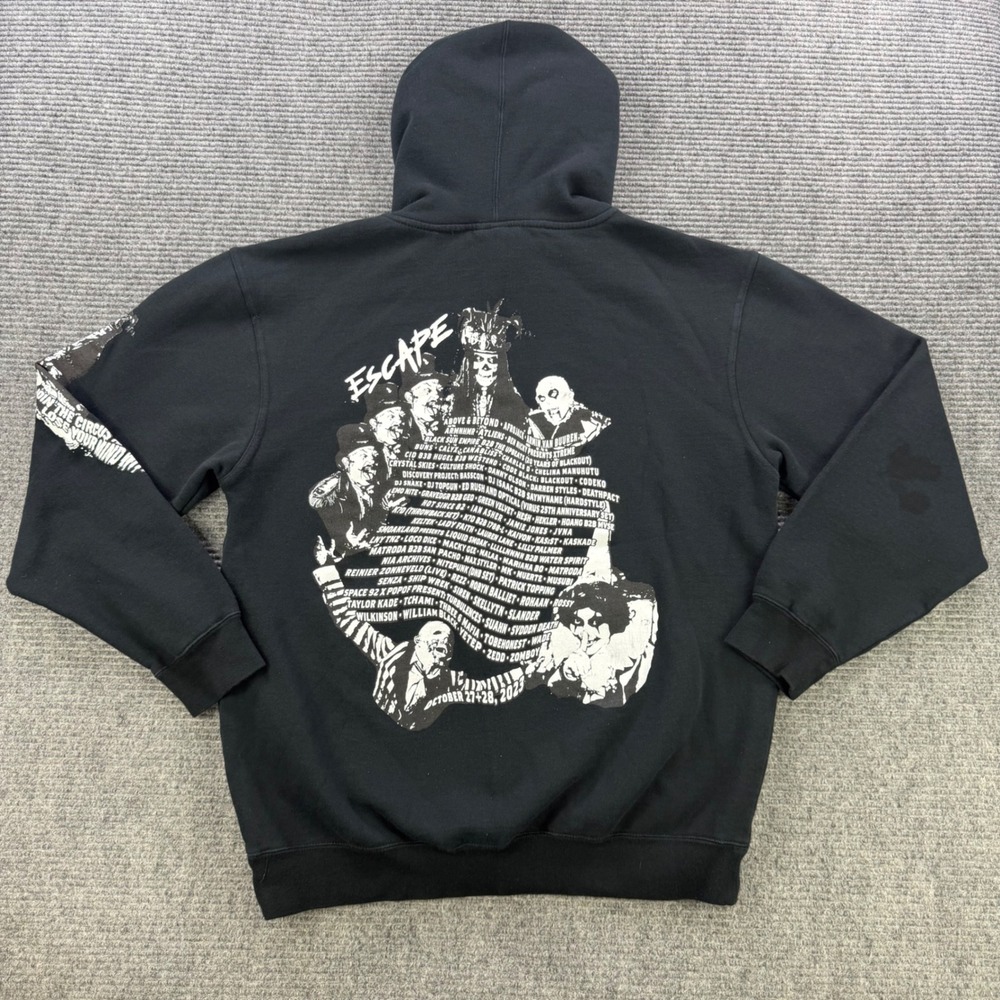 Insomniac Escape Halloween Psycho Circus 2023 Hoodie Black Large EDM Festival - Picture 3 of 14